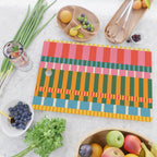 Midcentury Modern Blocks of Stripes colorful pattern Cutting Board Gallery Image 2