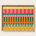 Midcentury Modern Blocks of Stripes colorful pattern Serving Tray Gallery Image 1