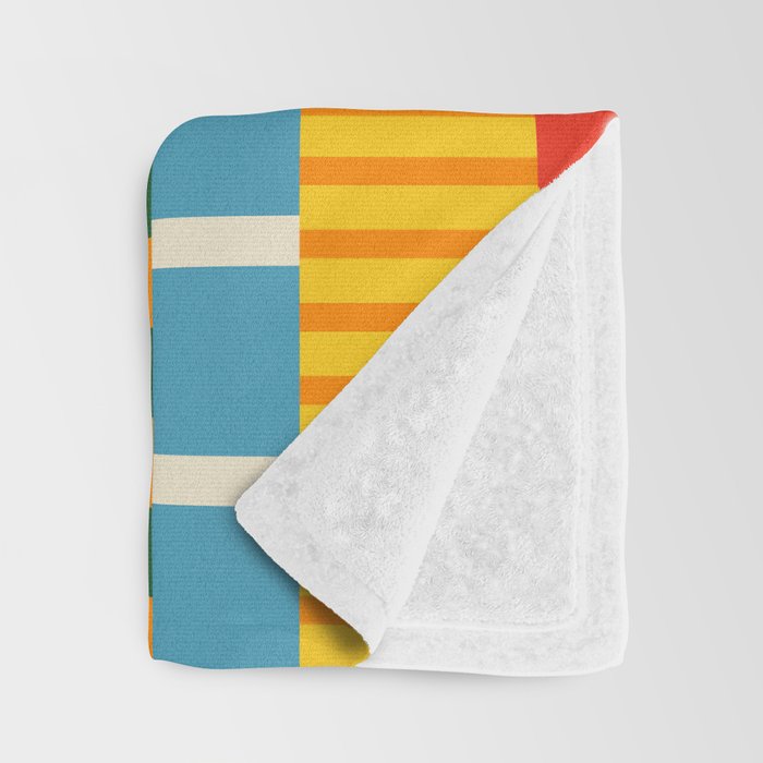 Midcentury Modern Blocks of Stripes colorful pattern Throw Blanket Gallery Image 3