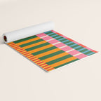 Midcentury Modern Blocks of Stripes colorful pattern Yoga Mat Gallery Image 2