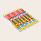 Midcentury Modern Blocks of Stripes colorful pattern Notebook Gallery Image 3