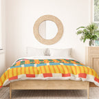 Midcentury Modern Blocks of Stripes colorful pattern Duvet Cover Gallery Image 3