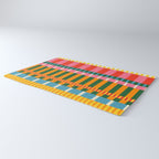 Midcentury Modern Blocks of Stripes colorful pattern Rug Gallery Image 3