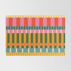 Midcentury Modern Blocks of Stripes colorful pattern Rug Gallery Image 2