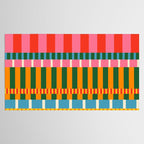 Midcentury Modern Blocks of Stripes colorful pattern Tablecloth Gallery Image 2
