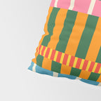 Midcentury Modern Blocks of Stripes colorful pattern Pillow Sham Gallery Image 4