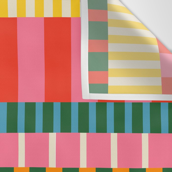 Midcentury Modern Blocks of Stripes colorful pattern Wall Tapestry Gallery Image 3