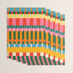 Midcentury Modern Blocks of Stripes colorful pattern Wrapping Paper Gallery Image 3