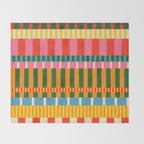 Midcentury Modern Blocks of Stripes colorful pattern Throw Blanket Gallery Image 2