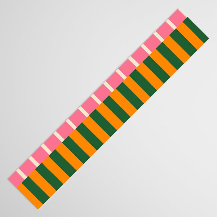 Midcentury Modern Blocks of Stripes colorful pattern Table Runner Gallery Image 3
