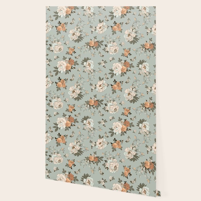 romantic pattern with lush peonies Wallpaper Gallery Image 2