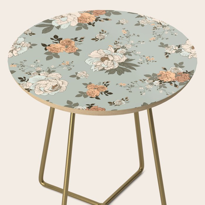 romantic pattern with lush peonies Side Table Gallery Image 2