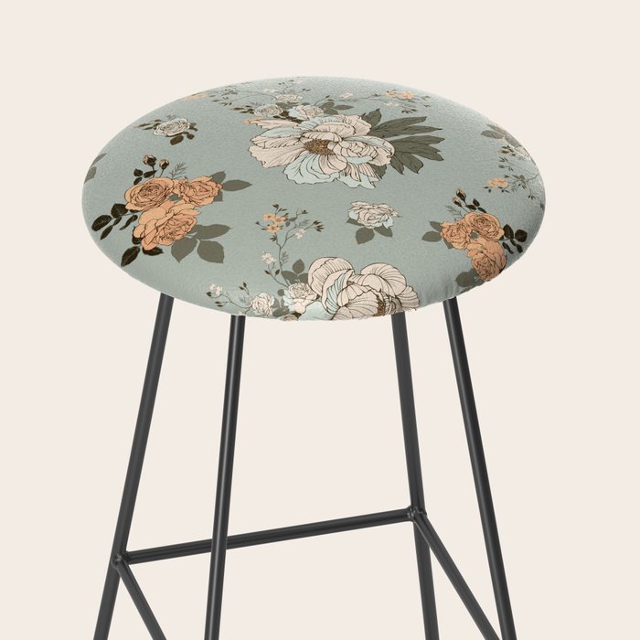 romantic pattern with lush peonies Stool Gallery Image 2