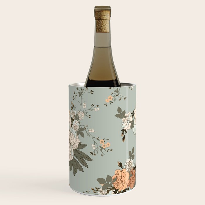 romantic pattern with lush peonies Wine Chiller Gallery Image 3