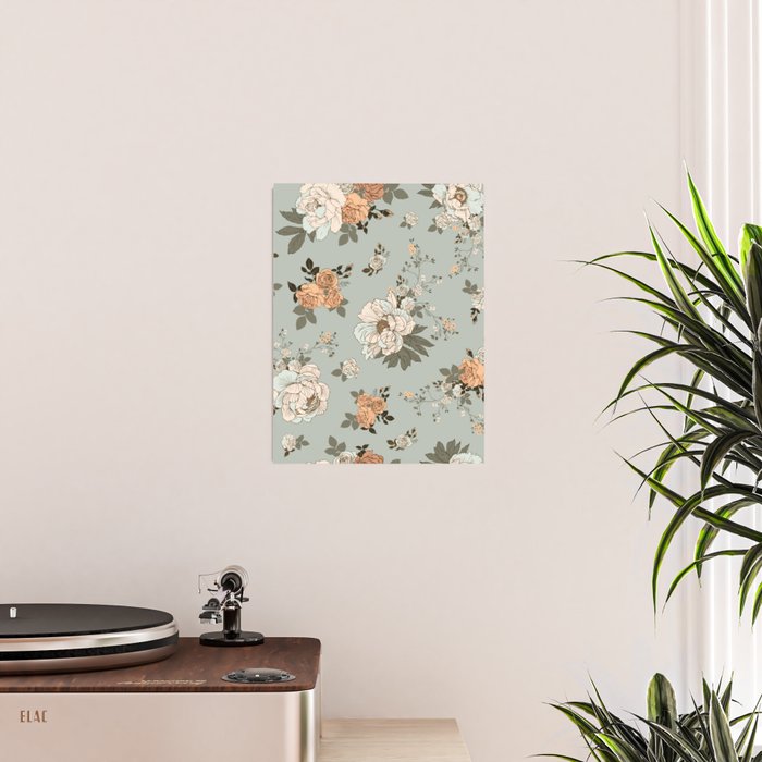 romantic pattern with lush peonies Poster Gallery Image 2