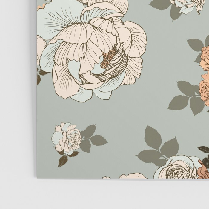 romantic pattern with lush peonies Poster Gallery Image 3