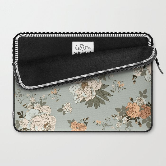 romantic pattern with lush peonies Laptop Sleeve Gallery Image 2