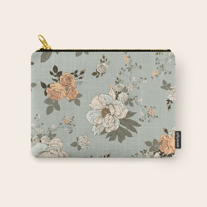 romantic pattern with lush peonies Carry All Pouch Gallery Image 1