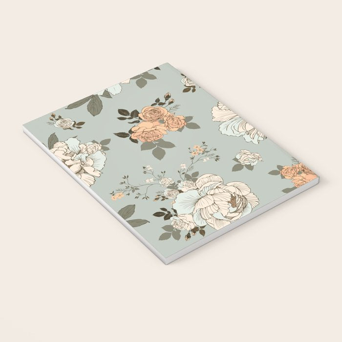 romantic pattern with lush peonies Notebook Gallery Image 3