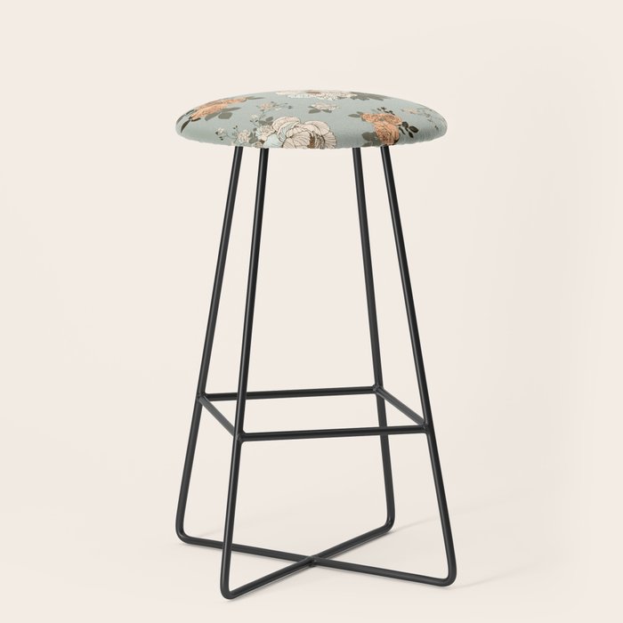 romantic pattern with lush peonies Stool Gallery Image 1