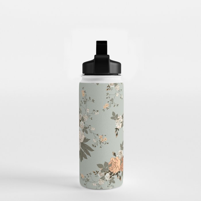 romantic pattern with lush peonies Water Bottle Gallery Image 2