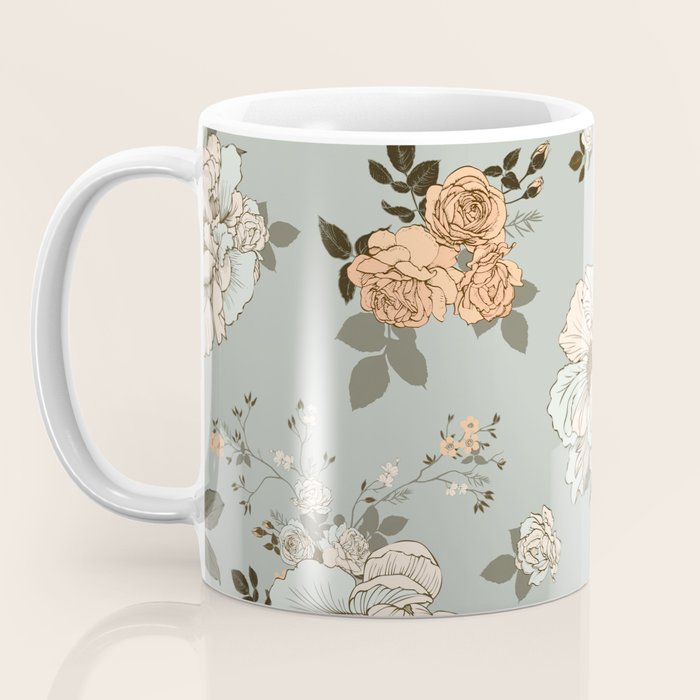 romantic pattern with lush peonies Coffee Mug Gallery Image 3
