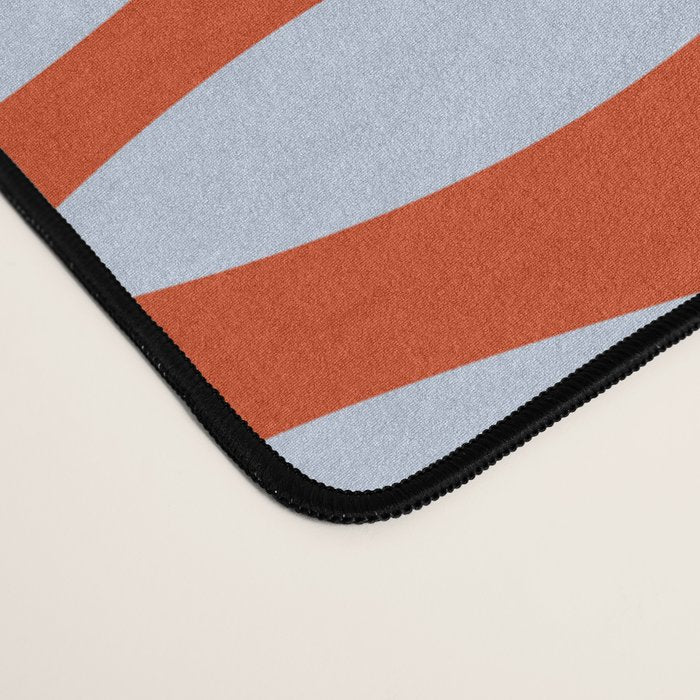 Coastal Fish Retro Pattern in Pale Blue and Bold Red Orange Desk Mat Gallery Image 4