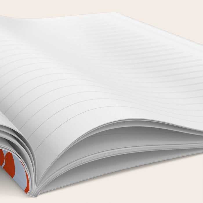 Coastal Fish Retro Pattern in Pale Blue and Bold Red Orange Notebook Gallery Image 2