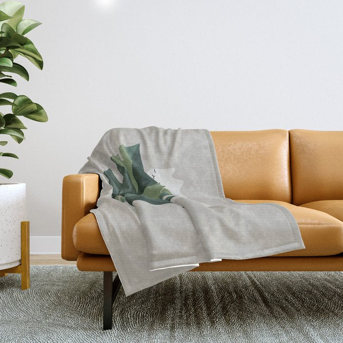Cat and Plant 10 Throw Blanket Gallery Image 1
