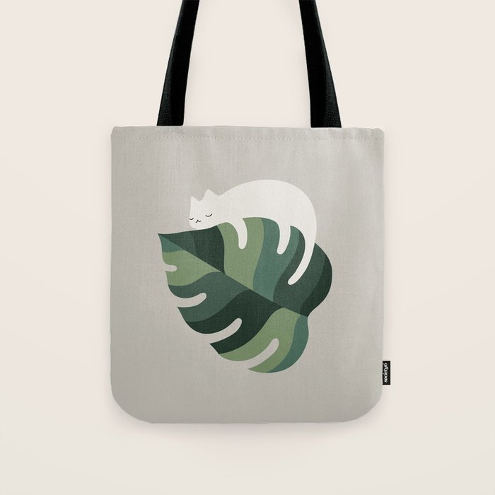 Cat and Plant 10 Tote Bag Gallery Image 1
