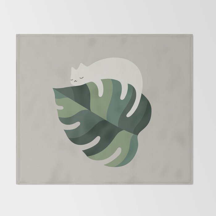 Cat and Plant 10 Throw Blanket Gallery Image 2