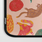 Sleepy Cozy Kitty Cats in Green & Orange Laptop Sleeve Gallery Image 3