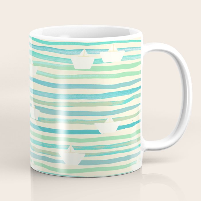 Whimsical Paper Boats Coffee Mug Gallery Image 1