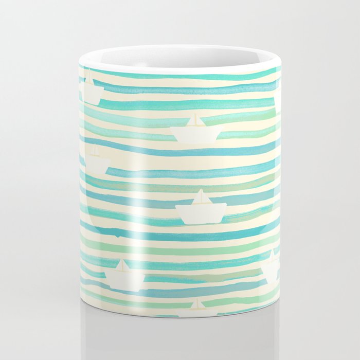 Whimsical Paper Boats Coffee Mug Gallery Image 4