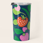 Strawberry Fields - Pink and Blue Travel Mug Gallery Image 3
