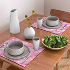 Pink banana leaves tropical pattern on white Placemat Gallery Image 2