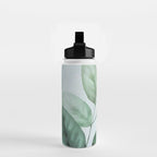 Calm Emerald Foliage Gentle Green Leaves Water Bottle Gallery Image 2