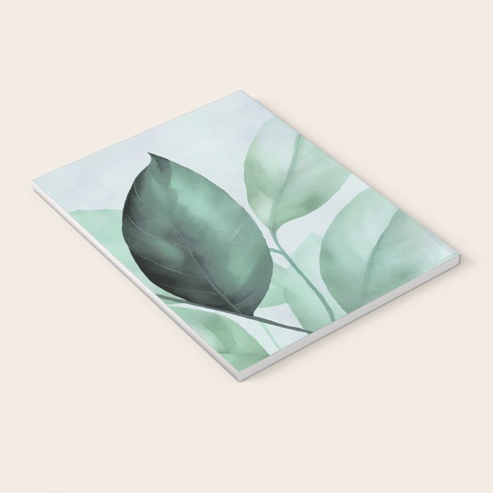 Calm Emerald Foliage Gentle Green Leaves Notebook Gallery Image 3