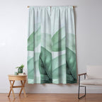 Calm Emerald Foliage Gentle Green Leaves Window Curtain Gallery Image 5