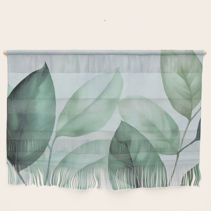 Calm Emerald Foliage Gentle Green Leaves Wall Hanging Gallery Image 1