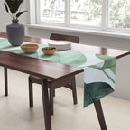 Calm Emerald Foliage Gentle Green Leaves Table Runner Gallery Image 2