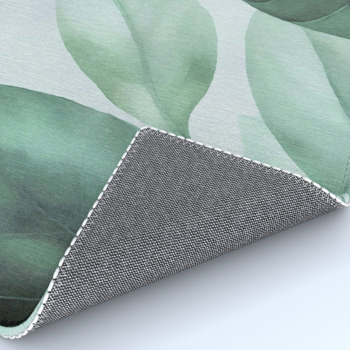 Calm Emerald Foliage Gentle Green Leaves Rug Gallery Image 4