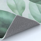 Calm Emerald Foliage Gentle Green Leaves Rug Gallery Image 4
