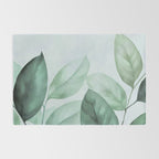 Calm Emerald Foliage Gentle Green Leaves Rug Gallery Image 2