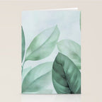 Calm Emerald Foliage Gentle Green Leaves Stationery Card Gallery Image 2
