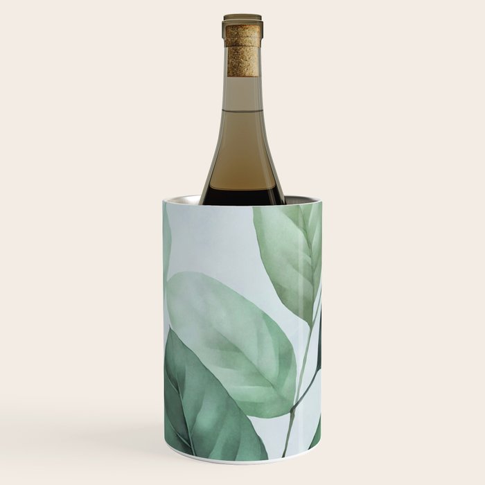 Calm Emerald Foliage Gentle Green Leaves Wine Chiller Gallery Image 3