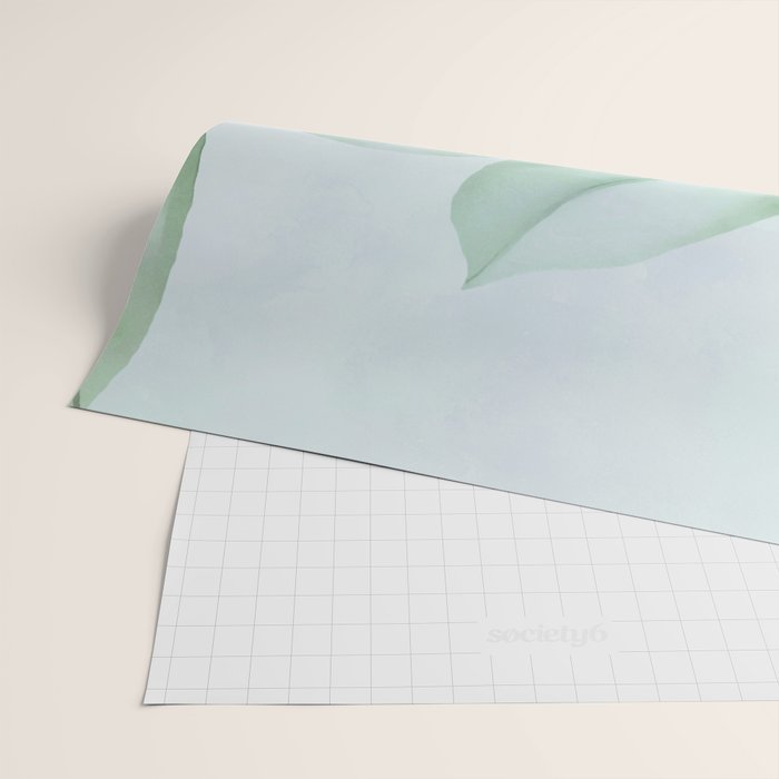 Calm Emerald Foliage Gentle Green Leaves Wrapping Paper Gallery Image 2