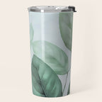 Calm Emerald Foliage Gentle Green Leaves Travel Mug Gallery Image 2