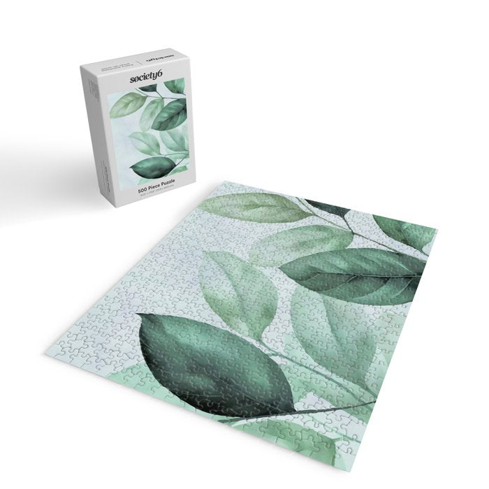 Calm Emerald Foliage Gentle Green Leaves Jigsaw Puzzle Gallery Image 2