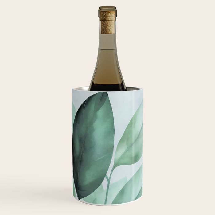 Calm Emerald Foliage Gentle Green Leaves Wine Chiller Gallery Image 2